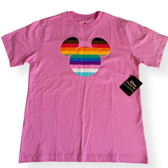 Disney Tops - NEW Disney Pride Rainbow Mickey Pink Tee